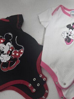 Disney Baby Minnie Mouse Bodysuit Bundle | 2-Piece Set | Sizes 0–3M & 9M